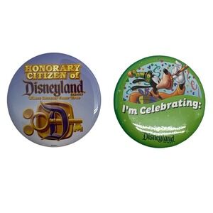 Disneyland‎ Resort Button Set Honorary Citizen Goofy Celebration Disney Parks